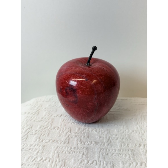 Other - Red marble alabaster Apple Ornament, desk‎ decor, paper weight